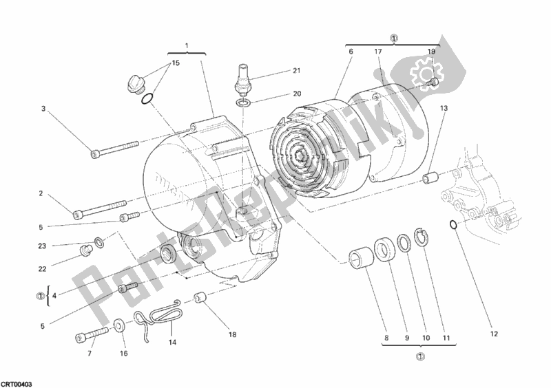 Toutes les pièces pour le Couvercle D'embrayage du Ducati Sportclassic GT 1000 USA 2010